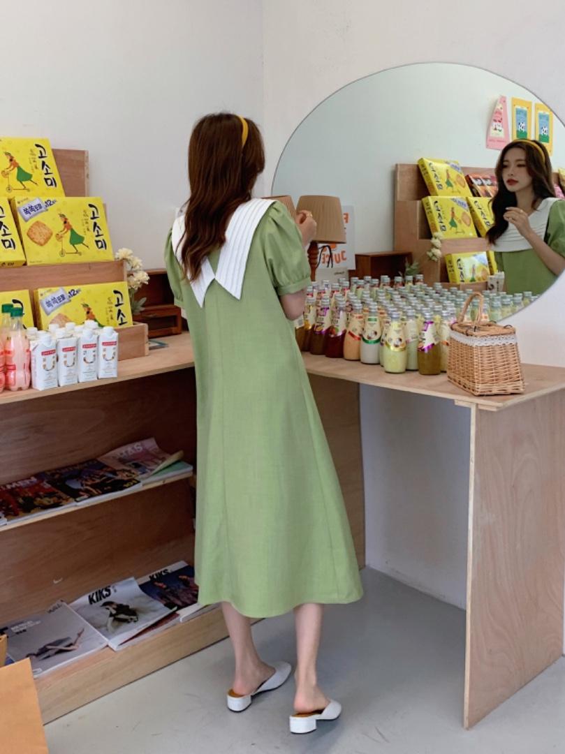 新款!两面穿韩版简约翻领连衣裙，女装连衣裙，FUXINXIN 福歆歆