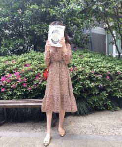 甜美法式慵懒碎花连衣裙,女装连衣裙,ONE
