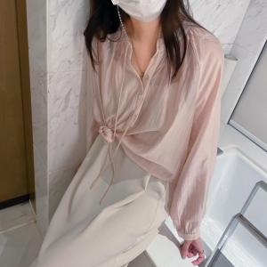 现货！订单！圆领系带韩版宽松天丝防晒衫衬衫上衣,女装衬衫,HuHu