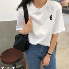 简单刺绣T，女装，暖色气流