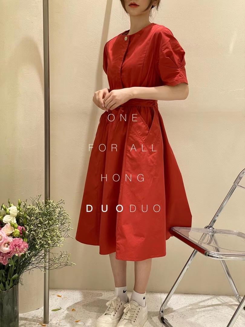 夏季新款法式连衣裙，女装连衣裙，虹朵朵