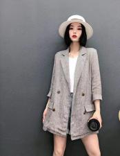 AX8105时尚休闲四粒扣小细格洋气西装外套，女装西装，L·H·X