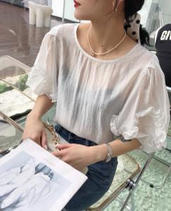 天丝荷叶袖小衫,女装,依纤