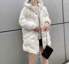 SGH2096爆版亮皮连帽时尚保暖羽绒服，女装羽绒服，L·H·X