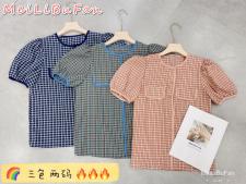 格子上衣，女装，魅力布梵