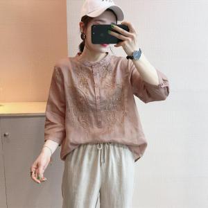 夏季新款麻料小衫，女装，奢纹
