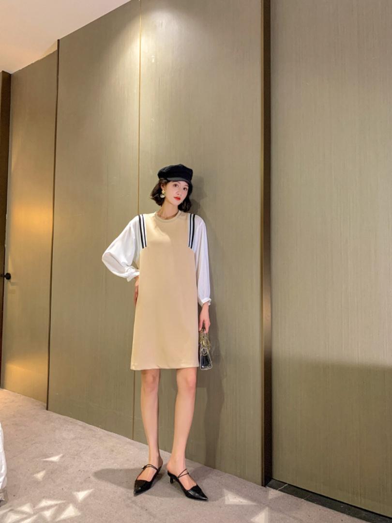 【现货】2021春季新品韩版时尚连衣裙，女装连衣裙，荷塘月色