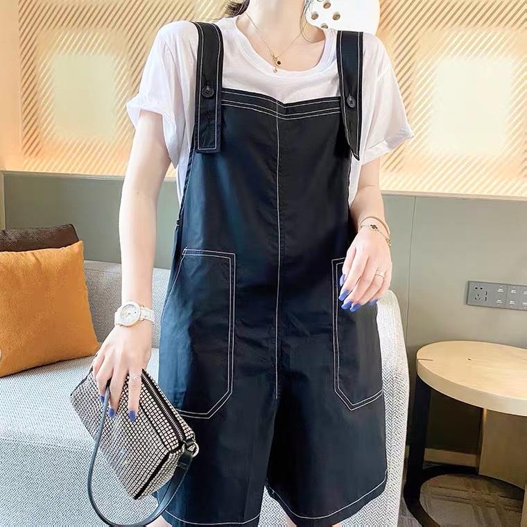 夏季单色背带裤，女装，斐媞梦