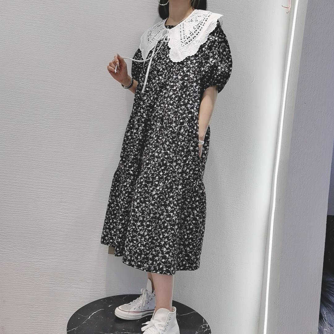 设计师款棉布碎花连衣裙，女装连衣裙，唯她