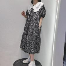 设计师款棉布碎花连衣裙，女装连衣裙，唯她