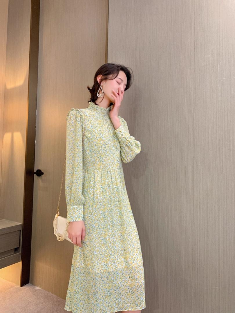 【现货】2021年春季流行时尚女装新款修身连衣裙，女装连衣裙，荷塘月色