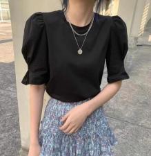 百搭项链短袖，女装，DD+(4F)