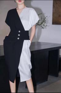 ab拼接连衣裙,女装连衣裙,贻思茗