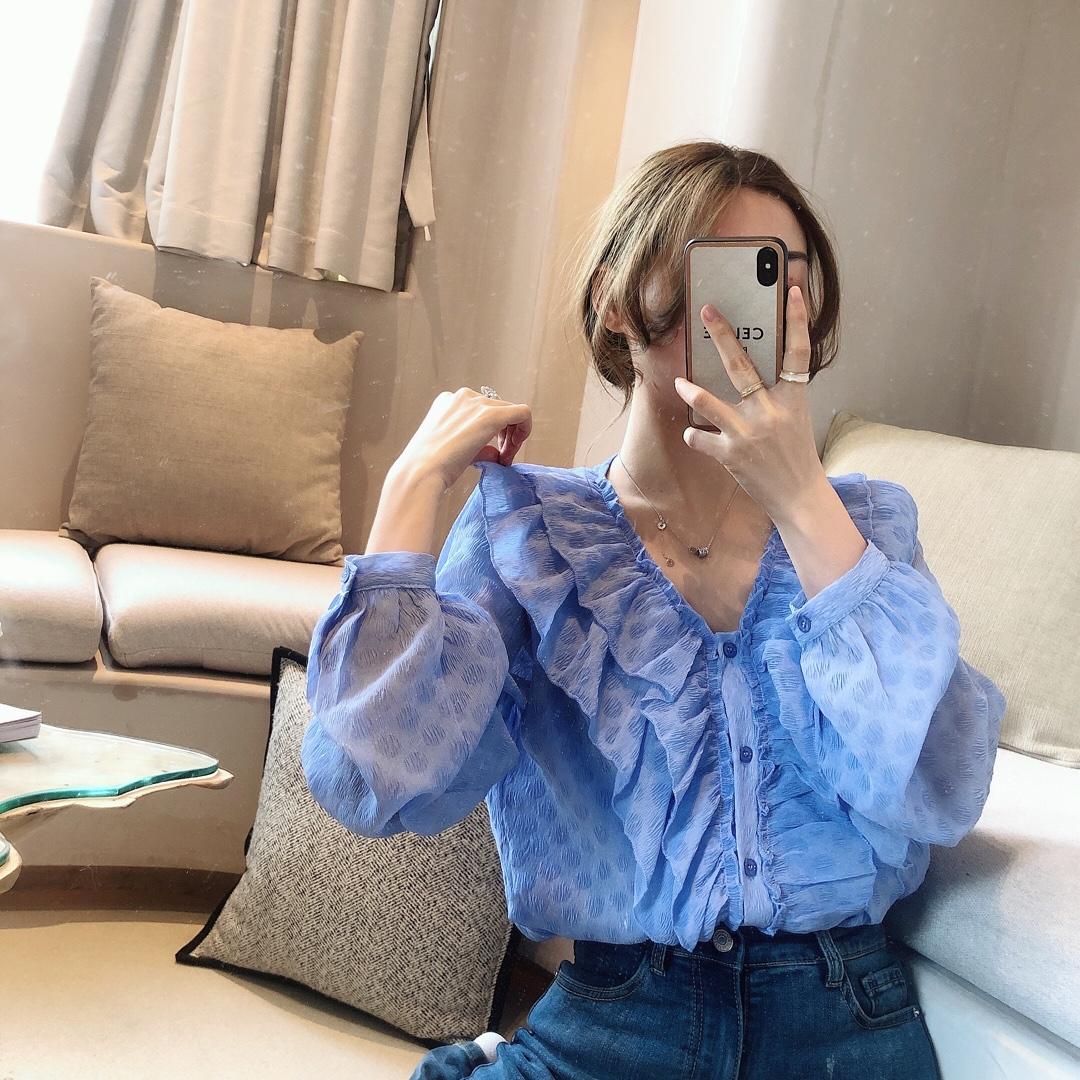 【现货】春季新款韩版泡泡双层领上衣，女装，新袖