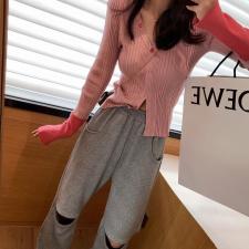 8942v领拼色针织，女装，XTZ style