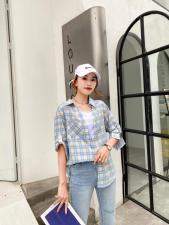 格子假两件小衫，女装，百变诱惑