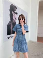 牛仔收腰连衣裙，女装连衣裙，QY2