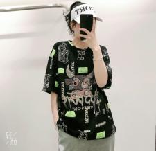 印花汤钻T恤，女装T恤，艾酷欧派