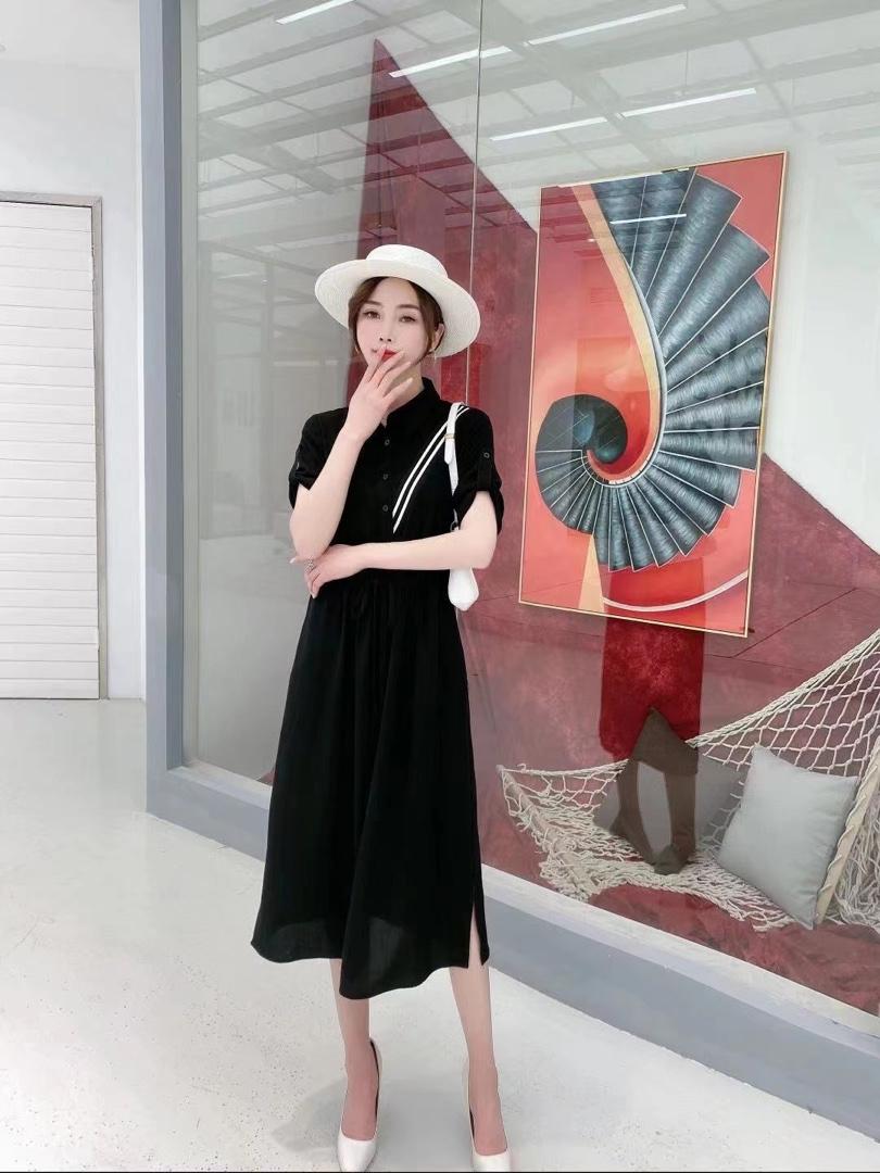 【现货】夏季新款时尚休闲宽松系腰连衣裙，女装连衣裙，名怡
