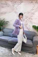 2021新款小西装，黑色，紫色，女装西装，艾涵