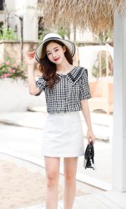 夏季新款格子小上衣，女装，宝姿余