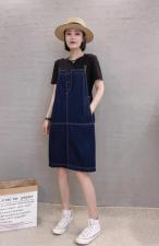 休闲二件套背带牛仔裙，女装，知名度