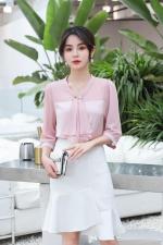 珍珠扣女人味小衫，女装，红利秀雅