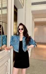 初夏款牛仔外套，吊带连衣裙,女装背心吊带,艾丽贝儿