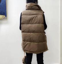 DG830欧货大口袋立领拉链百分百羽绒马甲，女装马夹，L·H·X