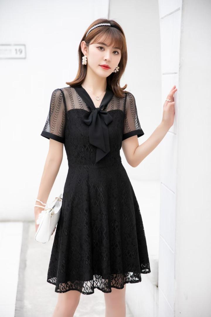 【现货】夏季新款蕾丝优雅气质连衣裙，女装连衣裙，芷炫