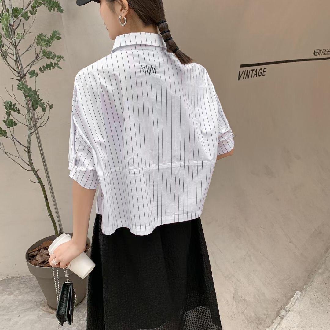【现货】经典刺绣衬衫?不规则半裙气质简约，女装衬衫，壹题YITI