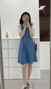 夏季牛仔连衣裙,女装连衣裙,晗梦轩