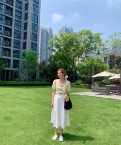 珍珠蝴蝶结麻料上衣,女装,新袖