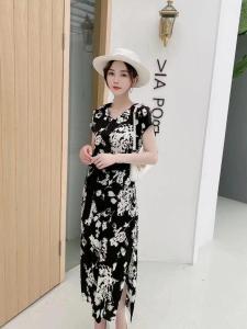 【现货】 夏季新款 醋酸缎面时尚系腰显瘦连衣裙,女装连衣裙,名怡