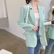 香丽迪2021新款港风牛油果绿垫肩设计感小众休闲西服装外女春，女装，香丽迪