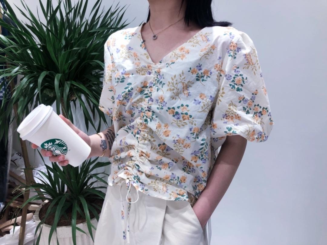 碎花小衫，女装，橙色恋人