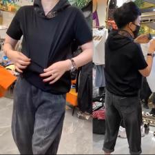 AX302欧货春夏新款时尚气质连蕾丝帽短袖T恤上衣女，女装T恤，L·H·X