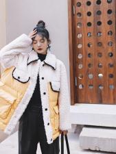 2021冬款拼接羽绒服，女装羽绒服，YOUER DENG