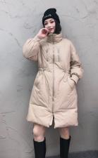 W6821可盐可甜泡泡袖抽绳时尚百分百羽绒保暖羽绒服，女装羽绒服，L·H·X