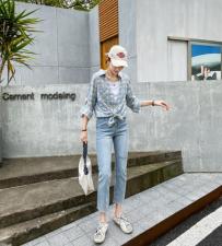 格子假两件小衫，女装，百变诱惑