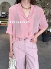 新款两色天丝衬衫，女装衬衫，E.FAXIAN伊发现