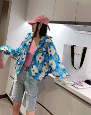 PXL5116欧洲站2021新款欧货小个子花色连帽外套时尚防，女装，L·H·X