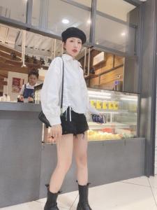 现货 春款新款抽绳衬衫,女装衬衫,悠奈尔