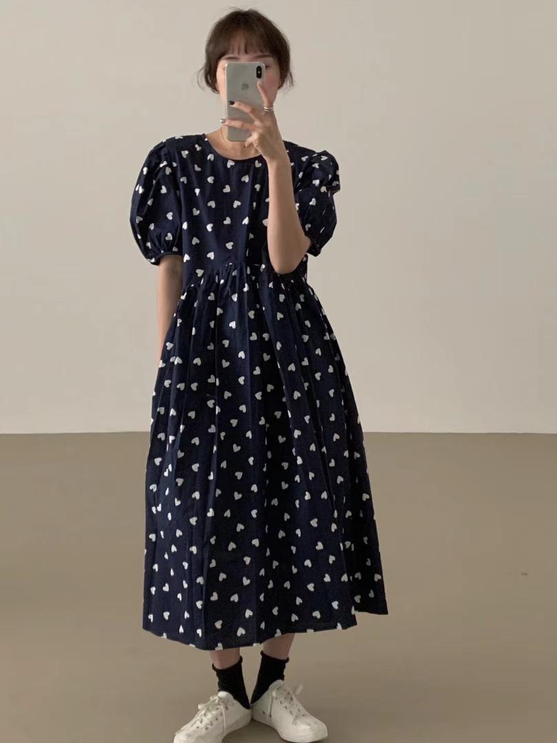 夏季韩版碎花连衣裙，女装连衣裙，忻美
