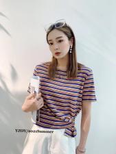 夏季新款条纹T恤打底小衫，女装T恤，雅姿欧韵