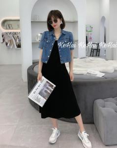 【现货】夏款短款牛仔上衣吊带连衣裙,女装背心吊带,珂 慧