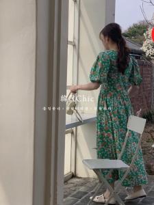 【现货】OURS.夏季新款 韩定制碎花大摆连衣裙,女装连衣裙,OURS