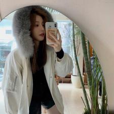 zHG8115欧货袖子打皱可拆卸大狐狸毛领内胆獭兔毛派克，女装，L·H·X