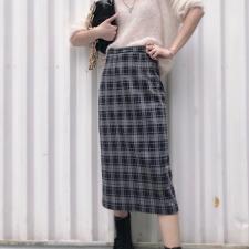 现货新款韩版格子包裙，女装，1+1 MAIN ROAD