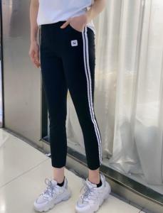 ZCL9068早春新款时尚侧边两条杠刺绣笑脸八分弹力面膜裤,女装,L·H·X